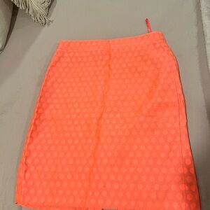 J. Crew Bright Orange Polka Dot Pencil Skirt
